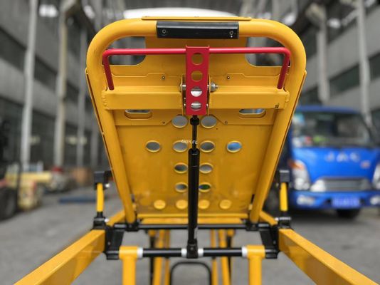 হাসপাতালের ব্যবহারের জন্য নিয়মিত ব্যাকপ্রেস্ট উচ্চতার সাথে জরুরী উদ্ধারের জন্য হাই-এন্ড ঘন অ্যালুমিনিয়াম খাদ অ্যাম্বুলেন্স স্ট্রেচার