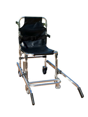 পিভিসি ফ্যাব্রিক সহ ভাঁজযোগ্য পুরু অ্যালুমিনিয়াম খাদ সিঁড়ি স্ট্রেচার 4 চাকা এবং 6 হ্যান্ডেল