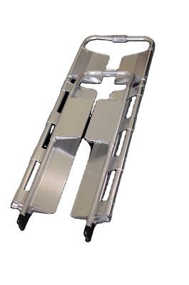 60mm হাসপাতাল ফোল্ডিং স্কুপ স্ট্রেচার ট্রলি ম্যানুয়াল পাওয়ার 180 ডিগ্রী সামঞ্জস্যযোগ্য