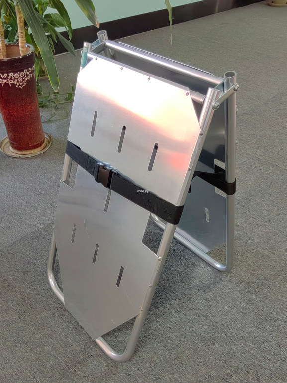 অ্যালুমিনিয়াম খাদ হার্ড বোর্ড রোগীর স্থানান্তর জন্য দুই ভাঁজ স্ট্রেচার হালকা ওজন বহন করার জন্য সুবিধাজনক