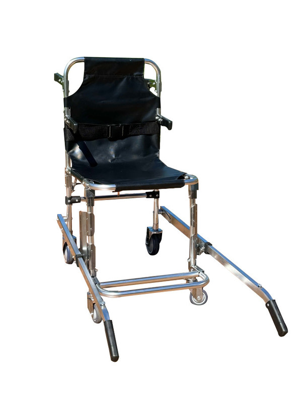 পিভিসি ফ্যাব্রিক সহ ভাঁজযোগ্য পুরু অ্যালুমিনিয়াম খাদ সিঁড়ি স্ট্রেচার 4 চাকা এবং 6 হ্যান্ডেল